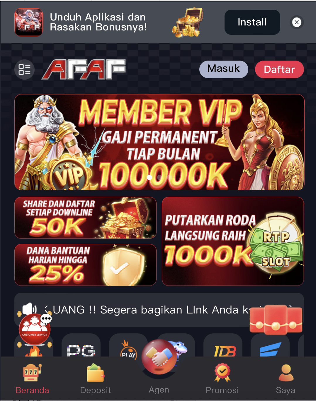 AFAF VIP platform resmi